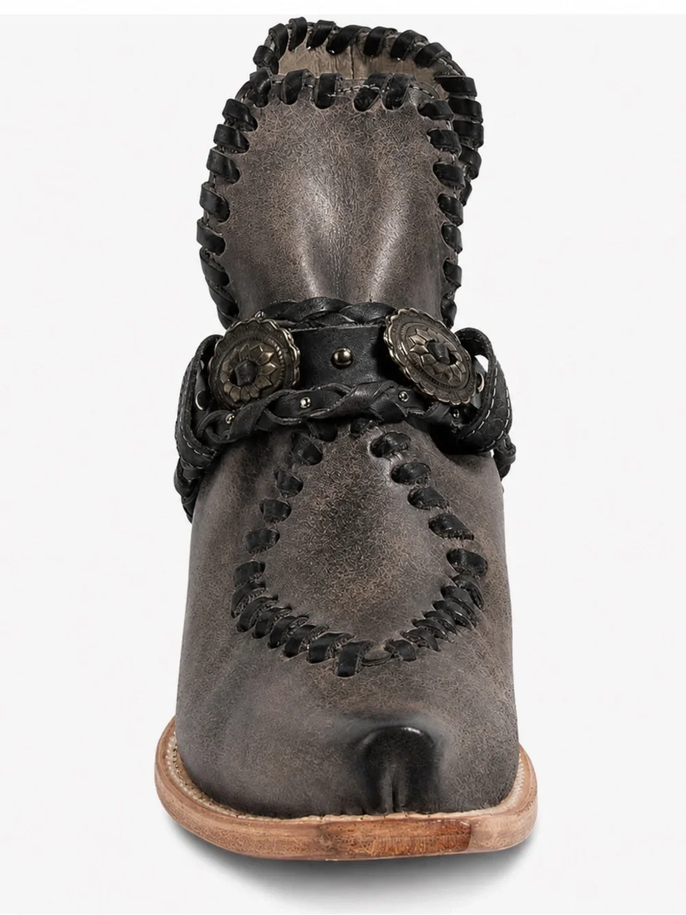 Freebird Whimsical Black Distressed Leather Western Booties Size 7 New With Box